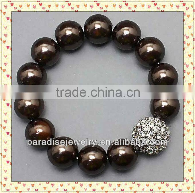 2012 Colorful handmade stretch crystal charm beaded Bracelet-14pcs/row-B22037-11