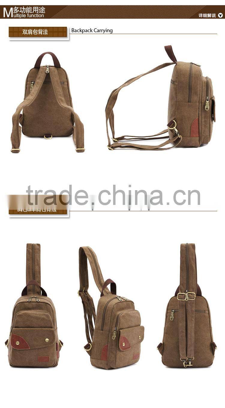 Casual Medium Soft Canvas Women Backpack Canvas Rucksack Bag Pack School Bag Ladies Satchel Bag Shoulder Travel Bag