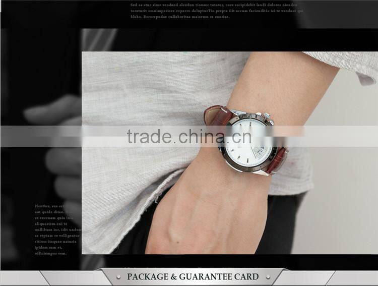 Date Rose Gold Case Analog Leather Strap Male Quartz Clock Men Business Watch