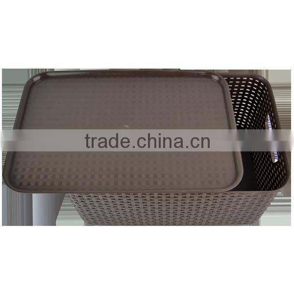 Simple Storage Box For Dirty Clothes Plastic Rattan Storage Basket With Lid