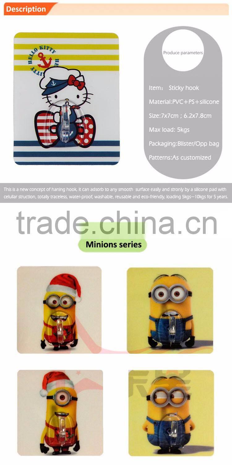 Movable hook no nails bathroom hanger/kitchen towel hook whole sale