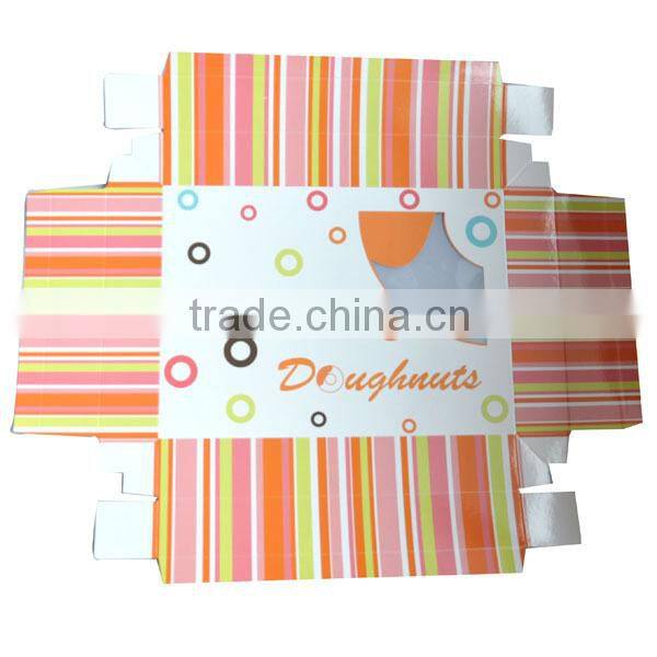 Simple and with clear PVC window paper donut packaging box