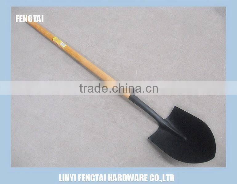 S518 Heavy Duty Round Wooden Handle Shovel