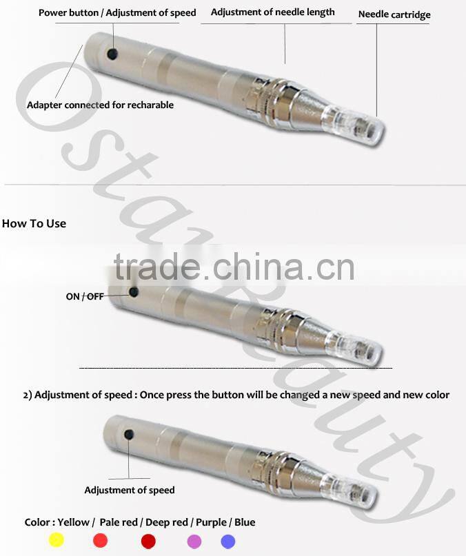 Rechargeable derma stamp needle pen OB-DG 03N