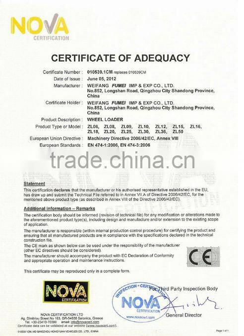 3 ton wheel loader with Deutz engine joystick