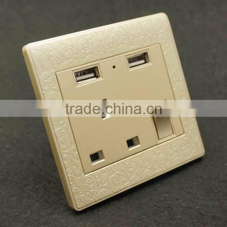 wholesale electric usb charger uk wall switch plug socket with usb