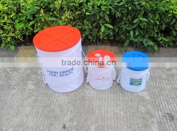 pet food barrel collapsible Foldable nylon pop up spiral collapsible Pet Food container