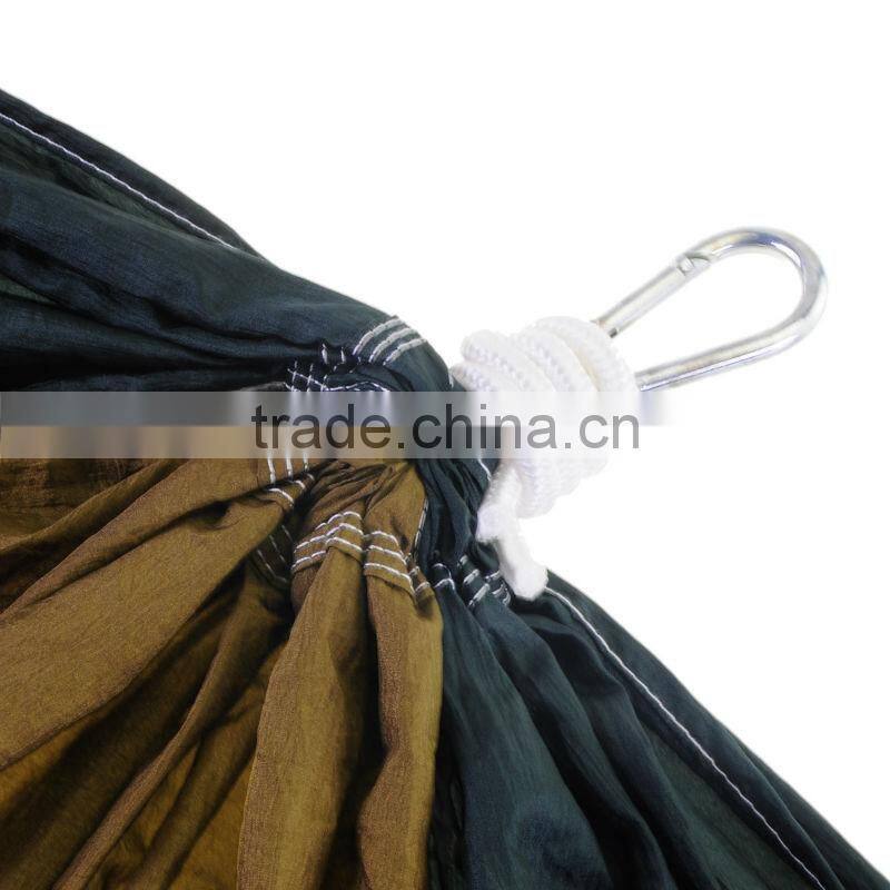 Double Two Person portable Outdoor Parachute Nylon Fabric Travel Camping covered rocking hammock Bed