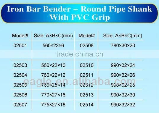 Round Pipe Shank with PVC Grip Iron Bar Bender