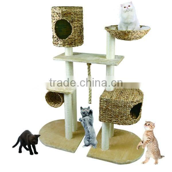 Wholesale dog supply multi designs natrual straw woven bed for dog