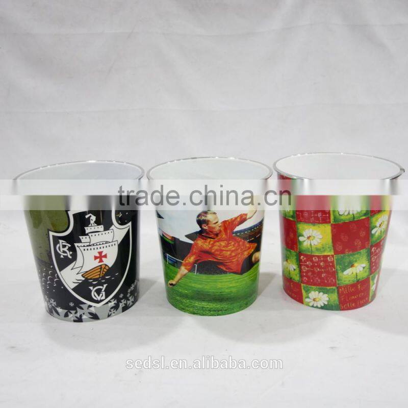 PP material Home use colorful transparent rubbish can