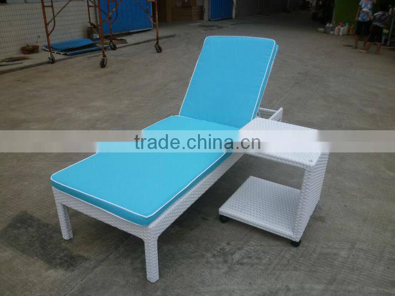 A - outdoor furniture set durable pe rattan soft sun lounger 7016-2