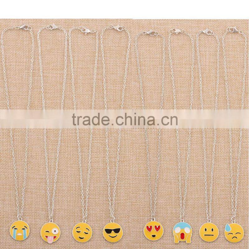 2016 Wholesale Handmake Fashion Stainless Steel Pendant Emoji Necklace Jewelry Manufacturer China