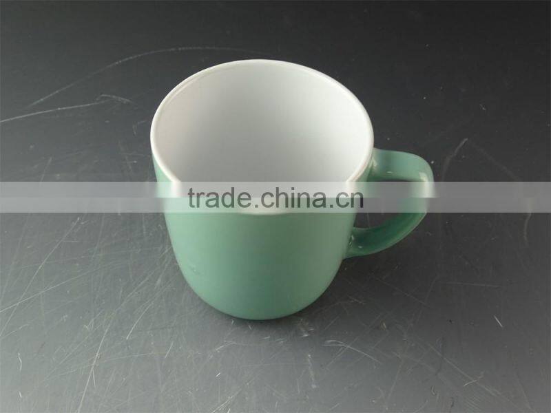 Stock Hot sale Cheap light green Glaze Ceramic promotional mug for Espresso