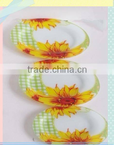 rectangular tempered glass plate with decal