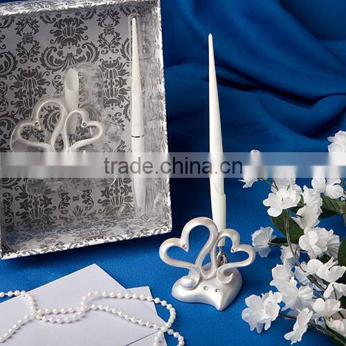 interlocking hearts polyresin cake server cake knife set