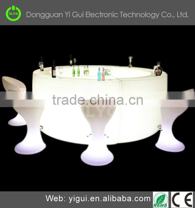 With competitive price New design ABS PE plastic CE/RoHS nightclub led Bar Chair hotel table