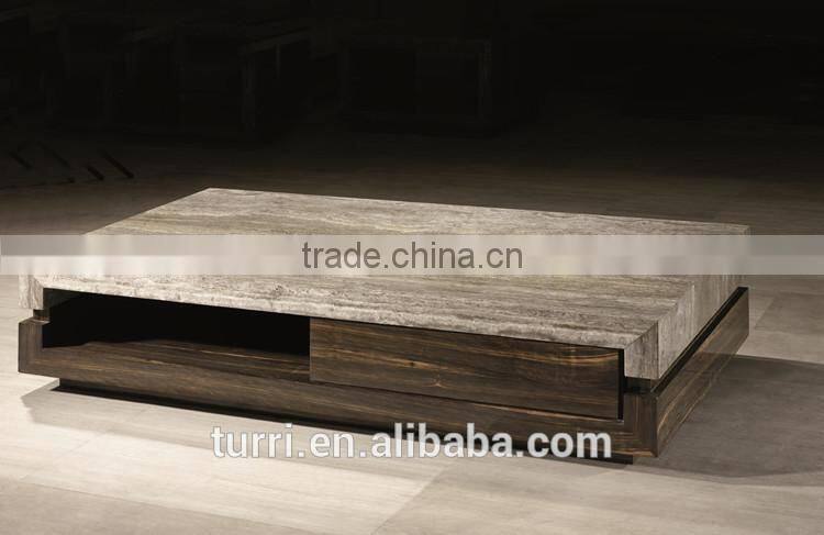 luxury living room furniture small sqaure marble top coffee table