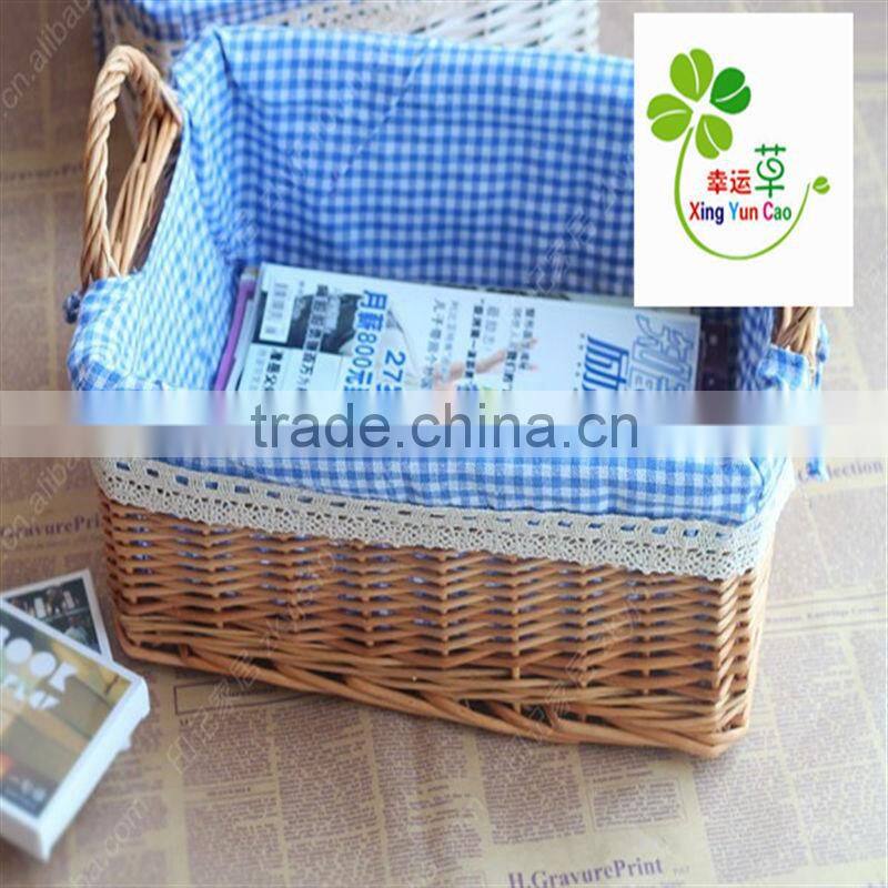 wicker&rattan square wicker basket with liner factory supply