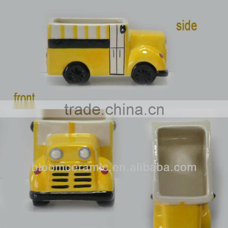 Indoor car shaped plant pot