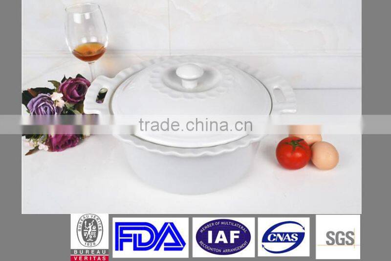 13" ceramic white comal