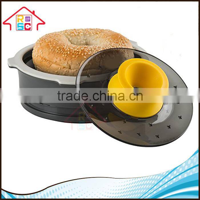Kitchen Safty Tool Plastic Bagel Slicing Guide with Safety Cutting Finger Guard