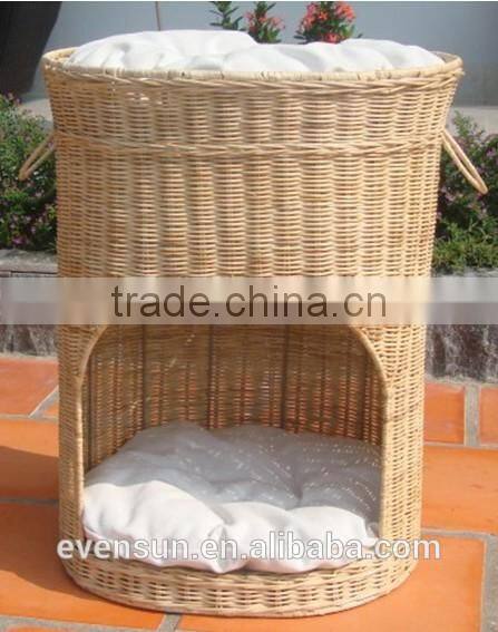 Cute Wicker Pet Bed Basket Dog Cat Beds