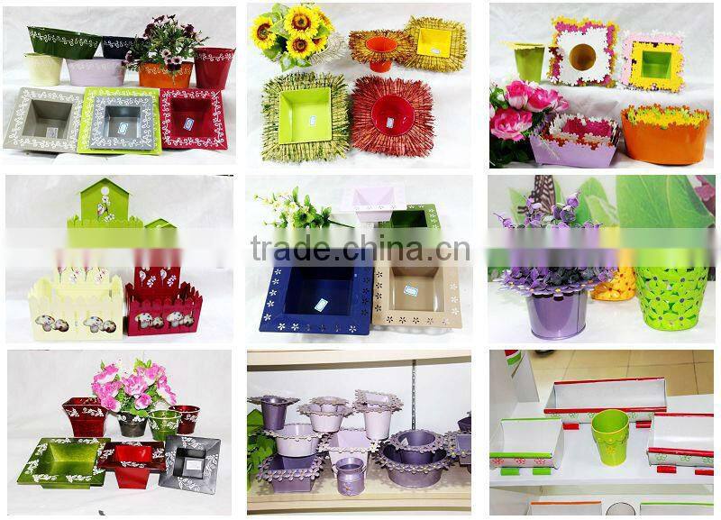 Cheap Handmade Large Different Shapes metal pot / straw basket