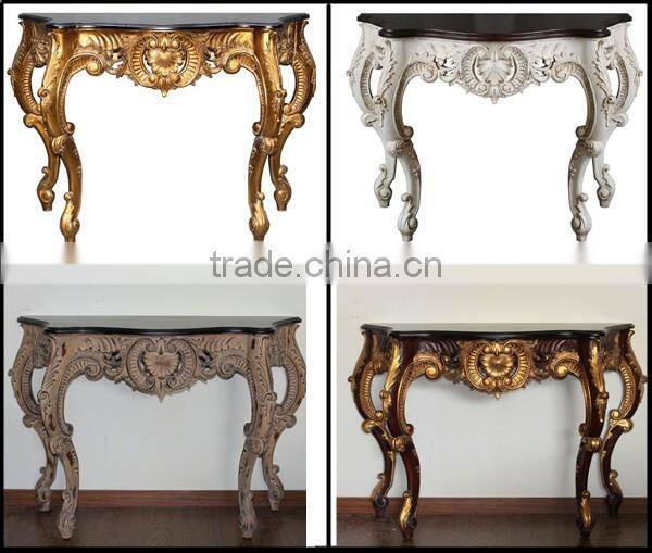 French Style Living Room Furniture Console Desk With Marble top