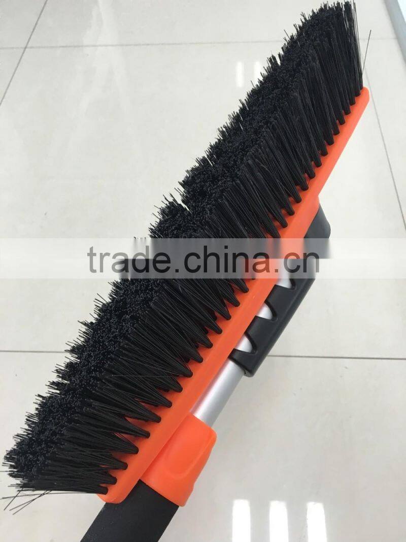 Car Snow Brush with ice scraper and telescopic EVA handle, rotation head