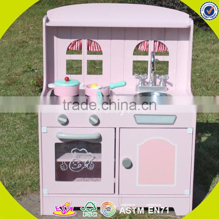 wholesale cute wooden pretend kitchen toy, fashion kids wooden kitchen toy, interesting children wooden kitchen toy W10C141