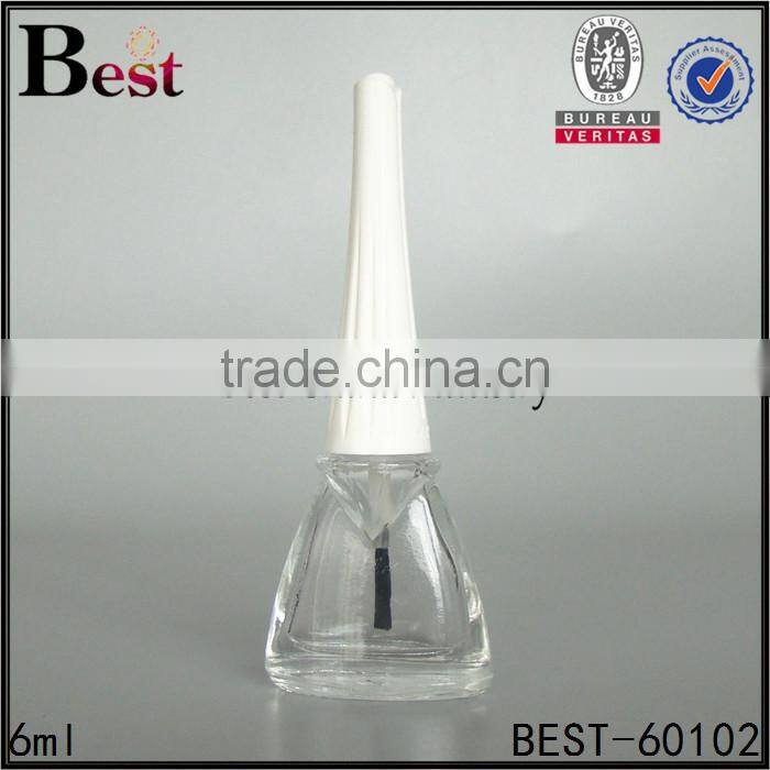 square empty unique polish bottles 6ml nail polish glass bottle
