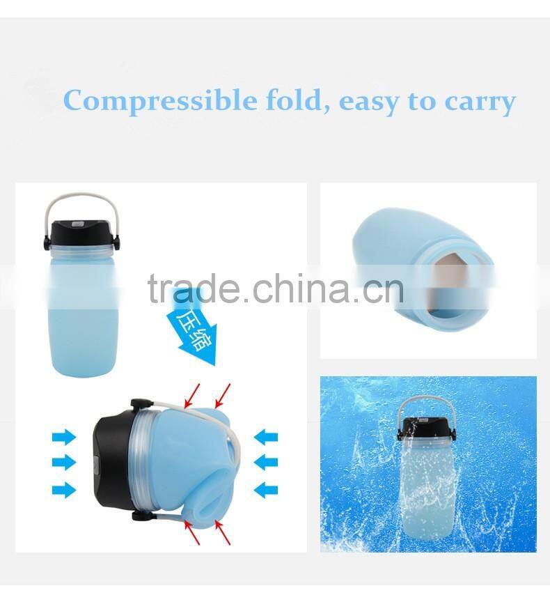 2016New outdoor travel portable folding cup multi-function folding magic cup kettle silicone folding water bottle