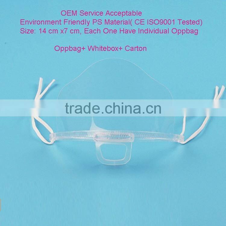 Customized logo printed factory cheap manufacture clear plastic face mask transparent face mask for food service in restaurant