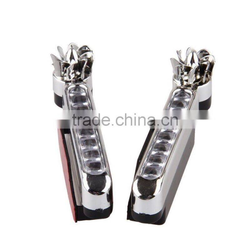 2 Pcs White 8LED Wireless Wind Powered Car SUV Daytime Running Driving Fog Light