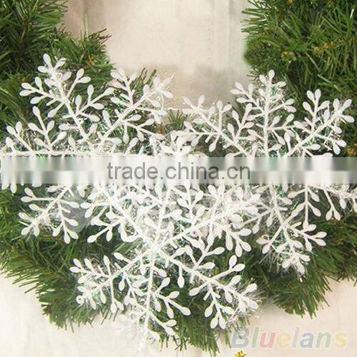 Cheap 3pcs 11 15 18 22cm plastic New Classic White Snowflake Ornaments Christmas Holiday Party Home Decoration