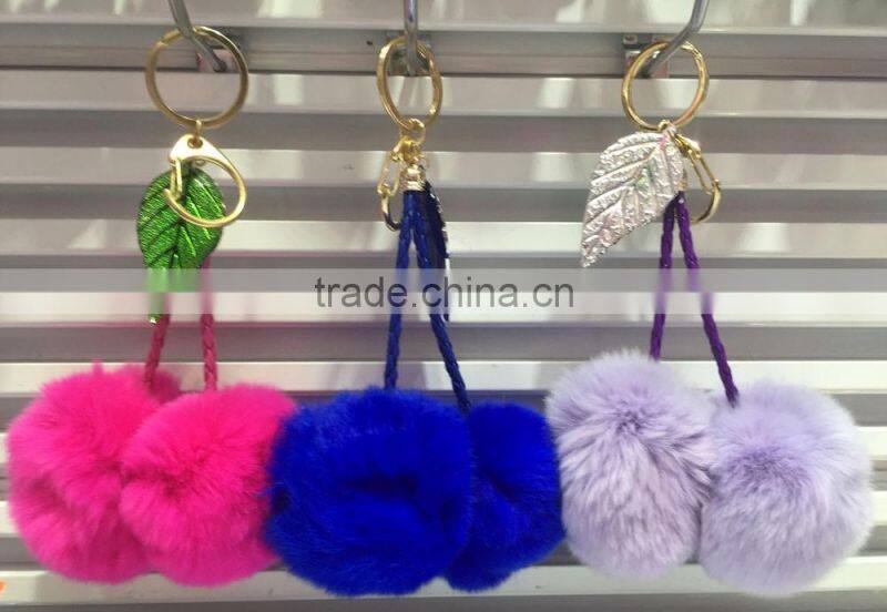 Fashion 6cm Rabbit Fur Key Ring K024-008