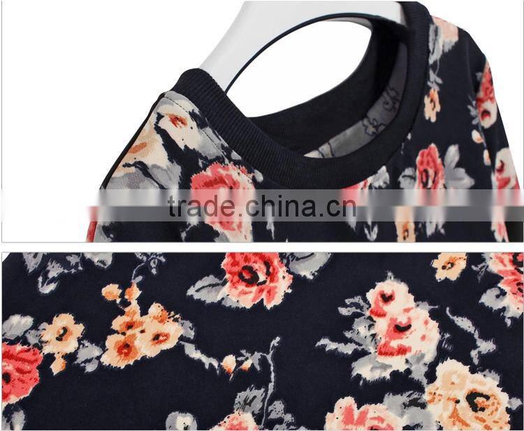 New Winter Women Brand Fashion Long-sleeved Tops + shorts Floral track suit