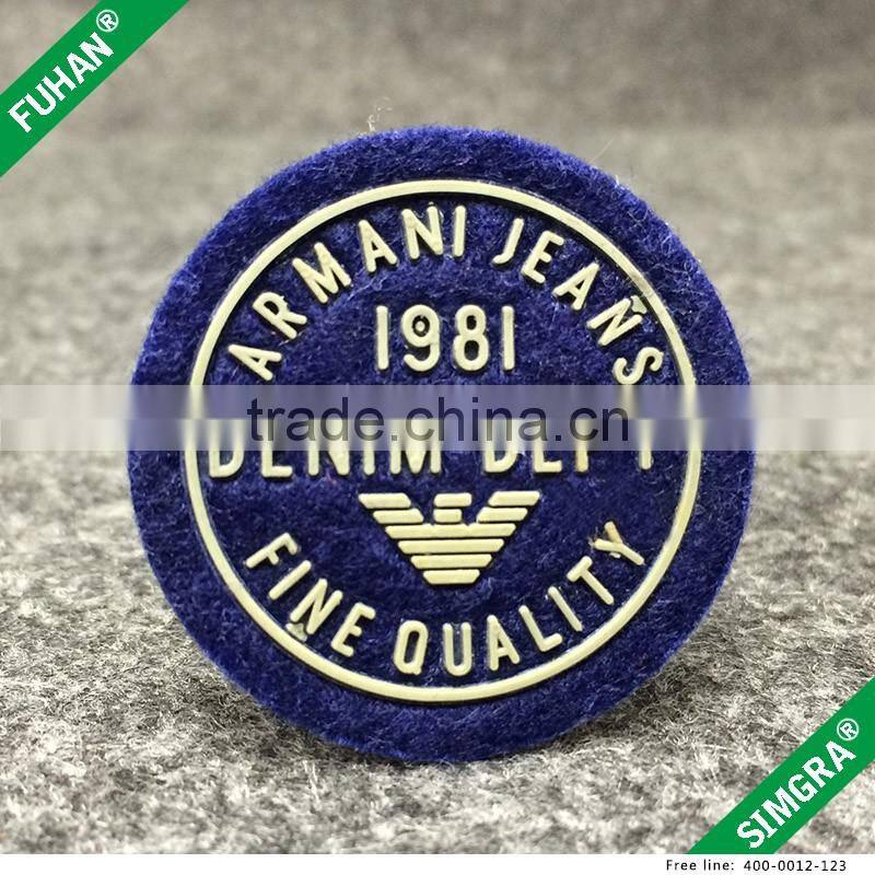 Custom 3D Round Soft PVC Felt Rubber Patch