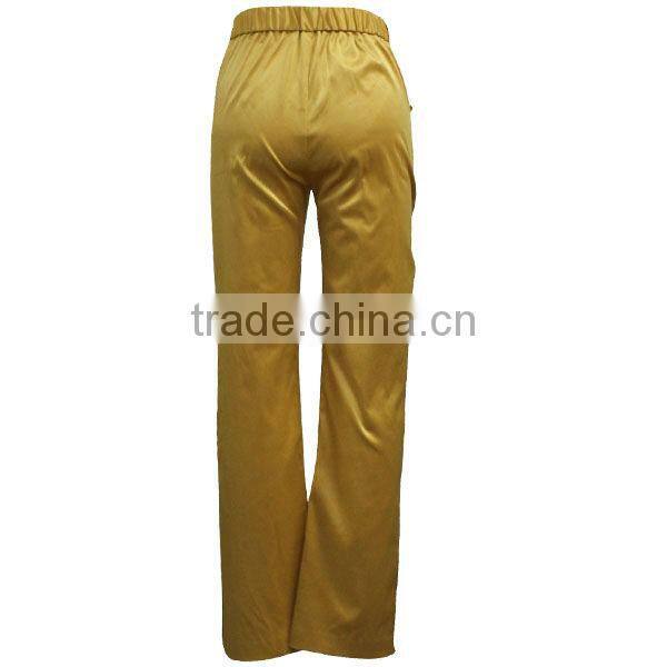 yellow color smocked waist hot pants girls with slim fit