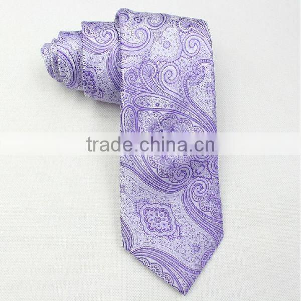 HD-T124 Customized New design men's 100% natural silk woven paisley male neck tie