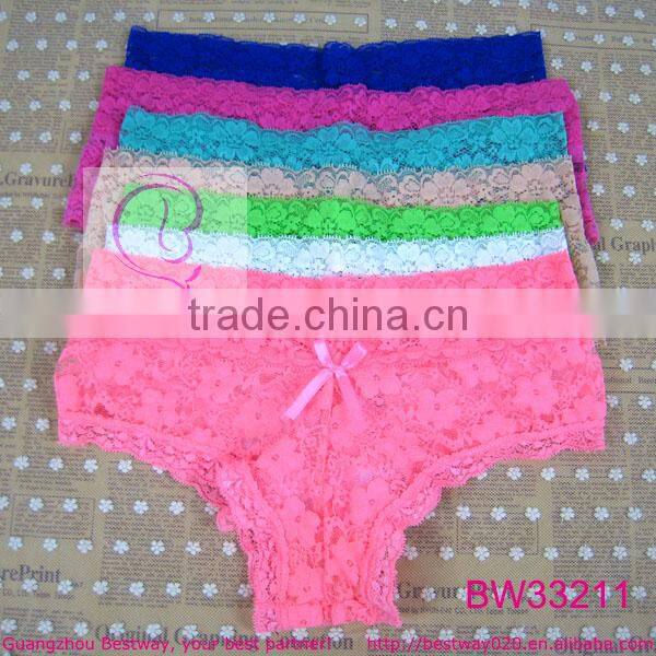 Hot sell very sexy hot transparent soft lace underwear cheap price 3 US sizes for wholesale from Guangzhou Bestway Underwear