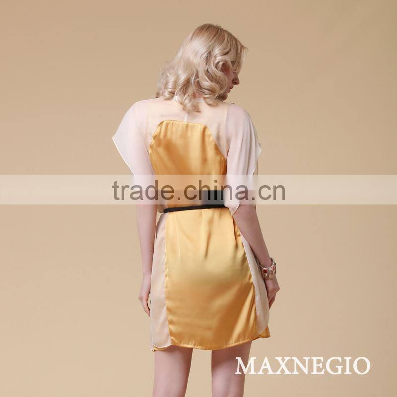 High end clothing loose kaftan silk chiffon dress patterns