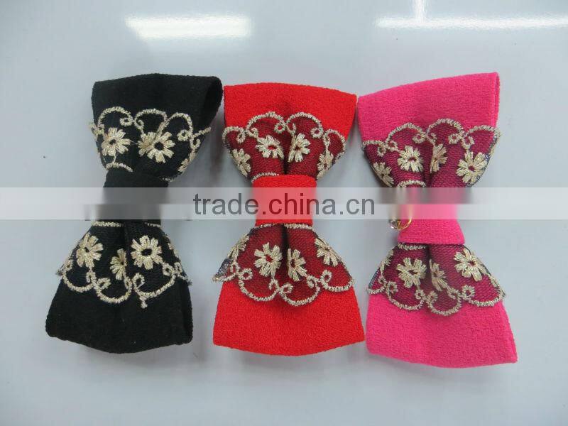 Baby girls dacron and cotton bow strip clip hair accessories multi-colors optional