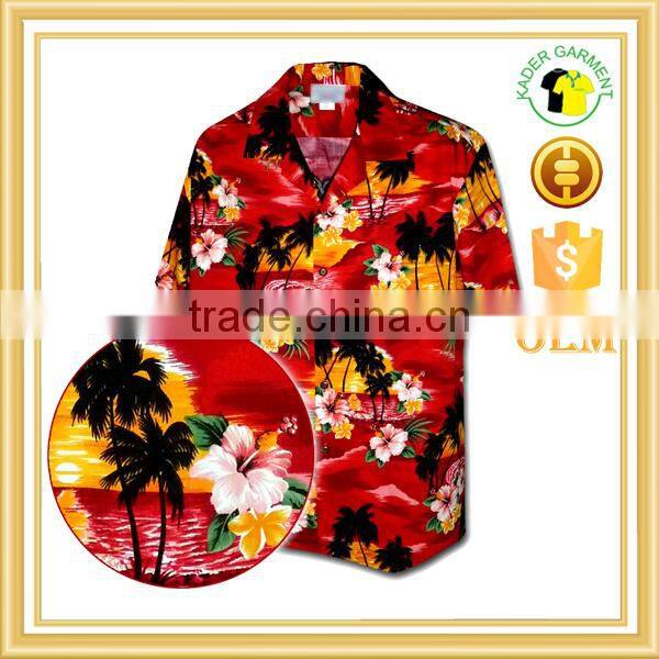 Wholesale cheap custom printed hawaiian shirt, mens aloha shirt