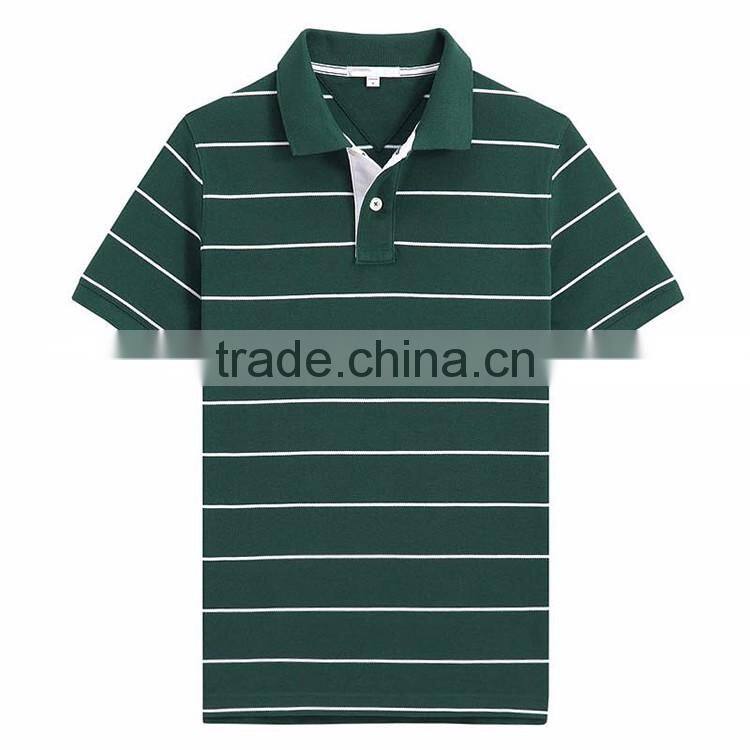 180gsm 65 polyester 35 cotton wholesale mens custom striped polo shirt