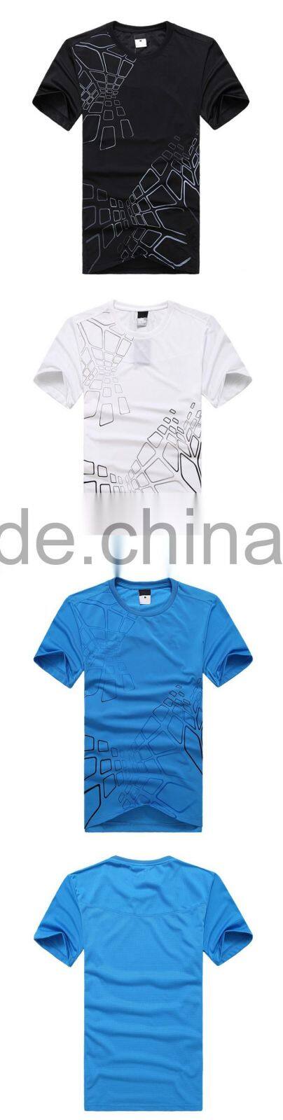Blue White Short Sleeve Blank T-shirt Custom T shirt Printing Silk Screen