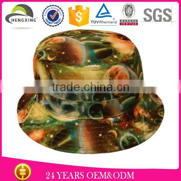 Man 100% Cotton Fashion Galaxy Space Printed Summer Outdoor Bucket Fisherman Hat custom of men's hats