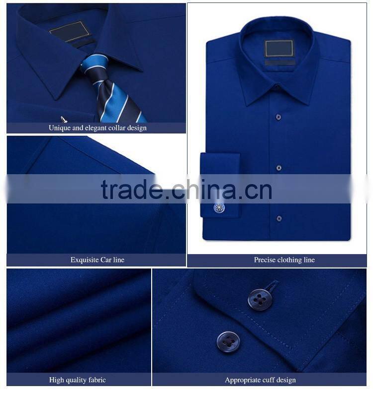 2015 Top Sale Cotton Long Sleeve Navy Blue Dress Pent Shirts Men