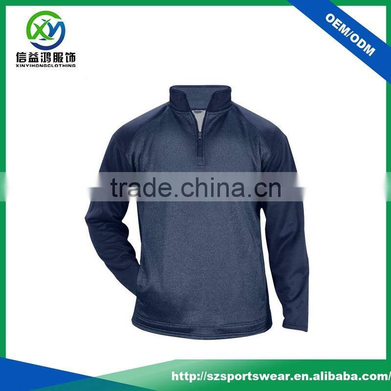 New Style Contrast color 100%Polyester 1 4 Zip Pullover Sweatshirt